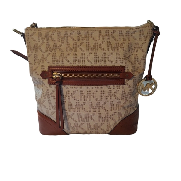 Michael Kors Handbags - Michael Kors Cream Color Purse with MK Logo and Tan Straps